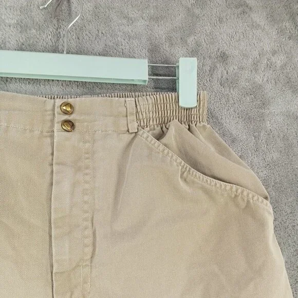 Vintage LIZ CLAIBORNE Carrot Pant MEDIUM(8-10) Women Casual  Tan Woven Cotton - Picture 6 of 12